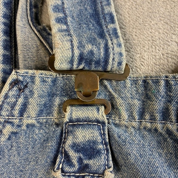 Carhartt Vintage Bibs Denim Carpenter Overalls Blue Wide Leg Men 34x26 47" Total - Picture 12 of 16